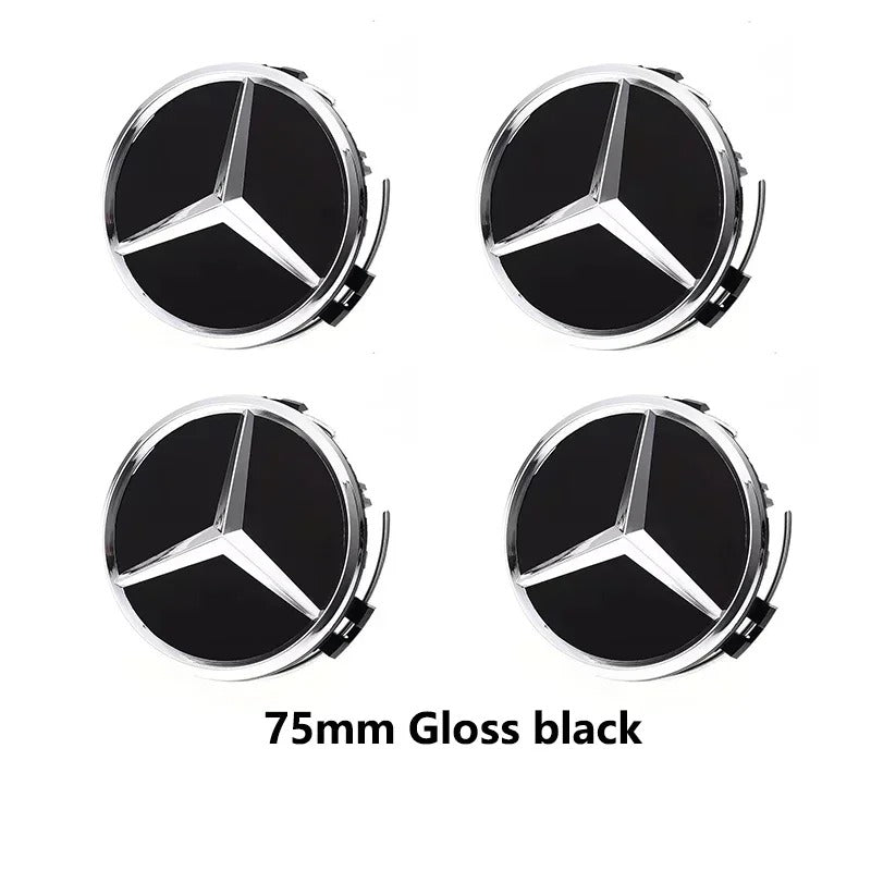Mercedes-Benz Wheel Center Caps Pack of 4 – 60mm, 75mm, 144mm, 146mm, 154mm & 163mm OEM Style Replacement Hub Caps for Mercedes Wheels