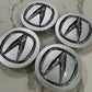 Acura Wheel Center Caps 69mm – Silver & Black OEM Style Hub Caps (Set of 4)