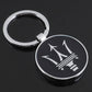 Maserati Metal Keychain – Premium Maserati Logo Key Ring | Black & White | Zinc Alloy Car Keychain | 69mm | 28g