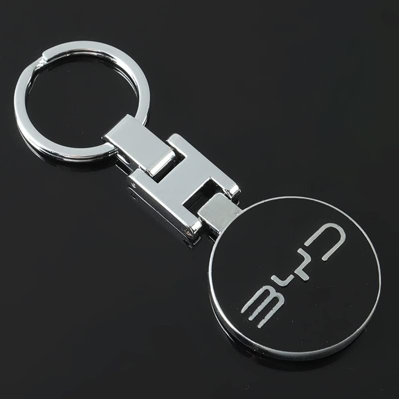 BYD Metal Keychain – Premium BYD Logo Car Key Ring | Black & Red | 89×34mm | 34g Luxury Auto Keychain
