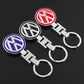 VW Metal Keychain – Premium Volkswagen Logo Key Ring | Black, Blue & Red | Zinc Alloy Car Keychain | 90×34mm | 45g