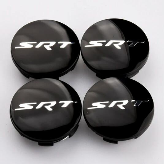 Dodge SRT Wheel Center Caps Set of 4 – 63mm OEM Style Replacement Hub Caps for Dodge SRT Alloy Wheels – Premium ABS Snap-On Rim Center Covers