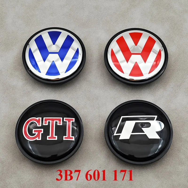 Volkswagen Wheel Center Caps Set of 4 – 56mm 60mm 62mm 65mm 70mm 75mm Replacement Hub Caps for VW Golf, Passat, Jetta, Tiguan, Polo & More