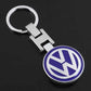 VW Metal Keychain – Premium Volkswagen Logo Key Ring | Black, Blue & Red | Zinc Alloy Car Keychain | 90×34mm | 45g