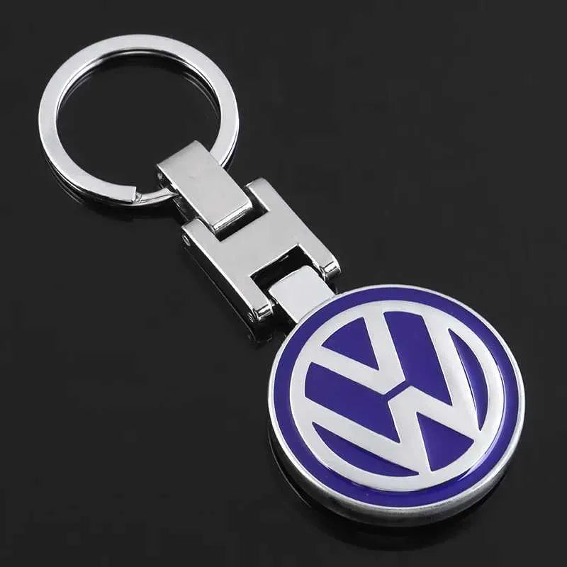 VW Metal Keychain – Premium Volkswagen Logo Key Ring | Black, Blue & Red | Zinc Alloy Car Keychain | 90×34mm | 45g
