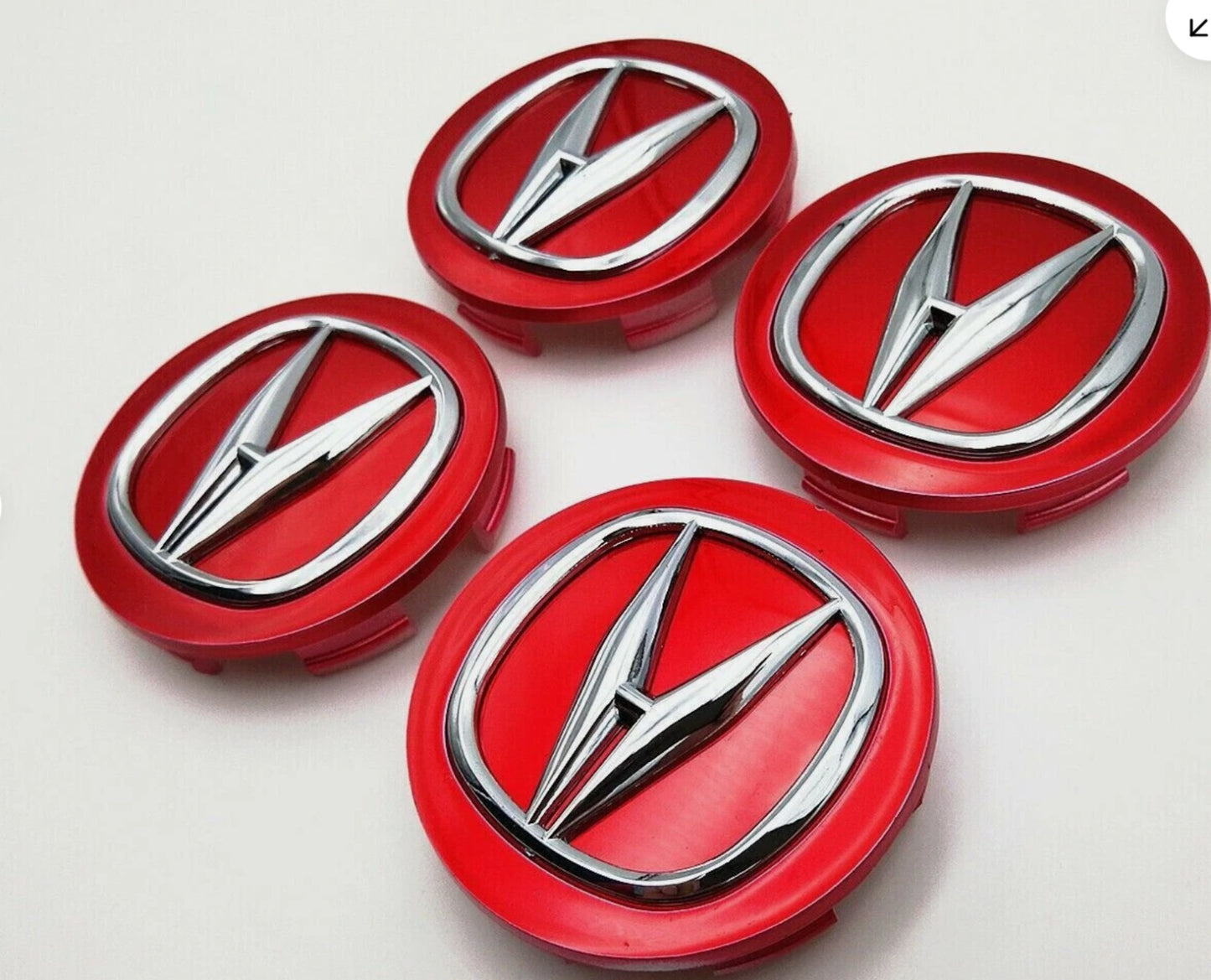 Acura Wheel Center Caps 69mm – Silver & Black OEM Style Hub Caps (Set of 4)