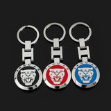 Jaguar Metal Keychain – Premium Jaguar Logo Key Ring | Black, Blue & Red | Zinc Alloy Car Keychain | 90×34mm | 44g