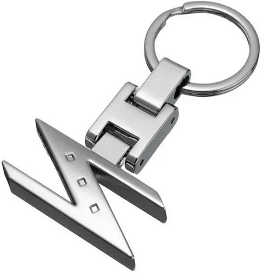 Nissan Chrome Metal Keychain – Premium Nissan Logo Key Ring | Zinc Alloy Car Keychain | 90×34mm | 38g