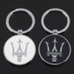 Maserati Metal Keychain – Premium Maserati Logo Key Ring | Black & White | Zinc Alloy Car Keychain | 69mm | 28g