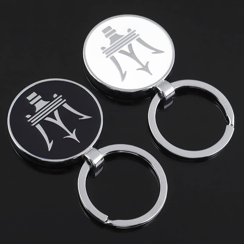Maserati Metal Keychain – Premium Maserati Logo Key Ring | Black & White | Zinc Alloy Car Keychain | 69mm | 28g