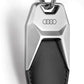 Audi Metal Keychain – Premium Audi Logo Key Ring | Black & Silver | 95mm x 28g Luxury Car Key Chain Accessory