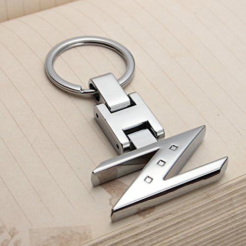 Nissan Chrome Metal Keychain – Premium Nissan Logo Key Ring | Zinc Alloy Car Keychain | 90×34mm | 38g