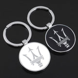 Maserati Metal Keychain – Premium Maserati Logo Key Ring | Black & White | Zinc Alloy Car Keychain | 69mm | 28g
