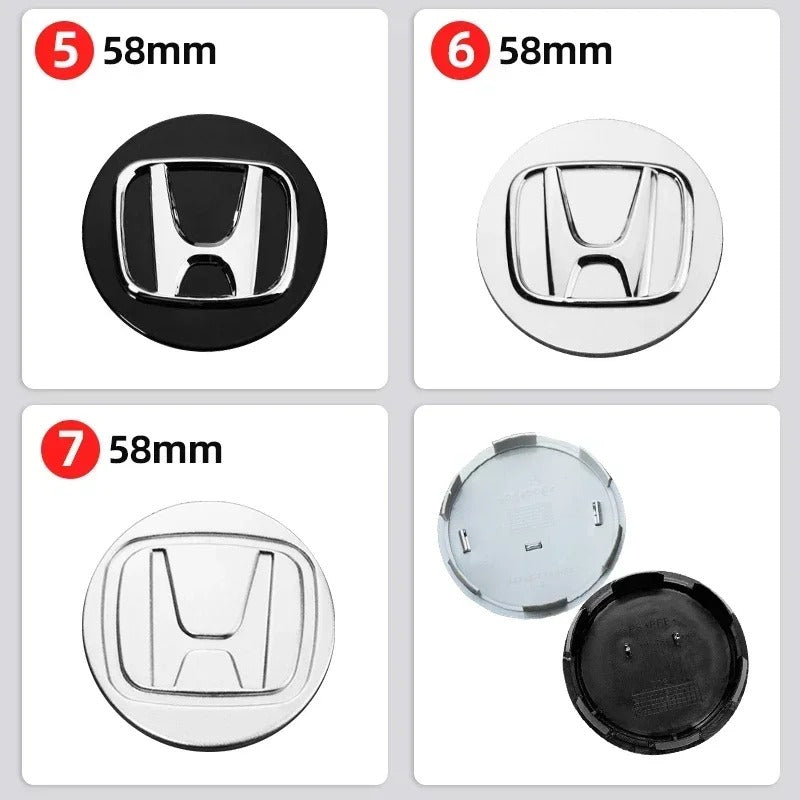 Honda Wheel Center Cap – OEM Style Hub Cap Badge (Set of 4 PCs)