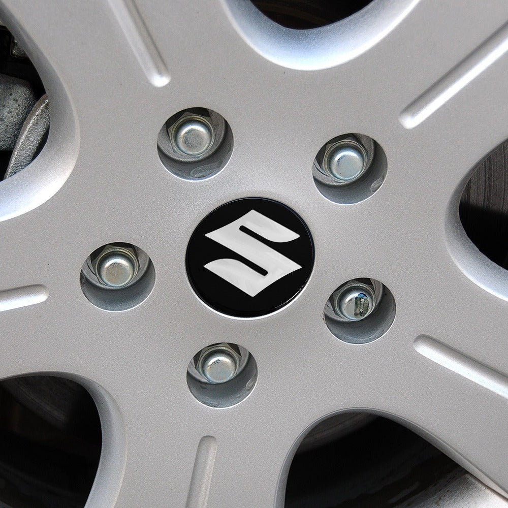 Suzuki Wheel Center Caps Set of 4 – 54mm & 58mm OEM Style Replacement Hub Caps for Suzuki Alloy Wheels – Premium ABS Snap-On Rim Center Covers