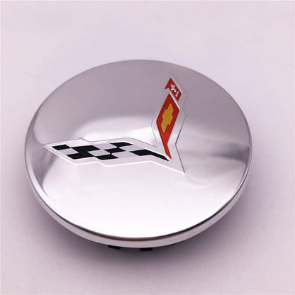 Chevrolet Corvette Crossed Flags Wheel Center Cap – Set of 4 PCS