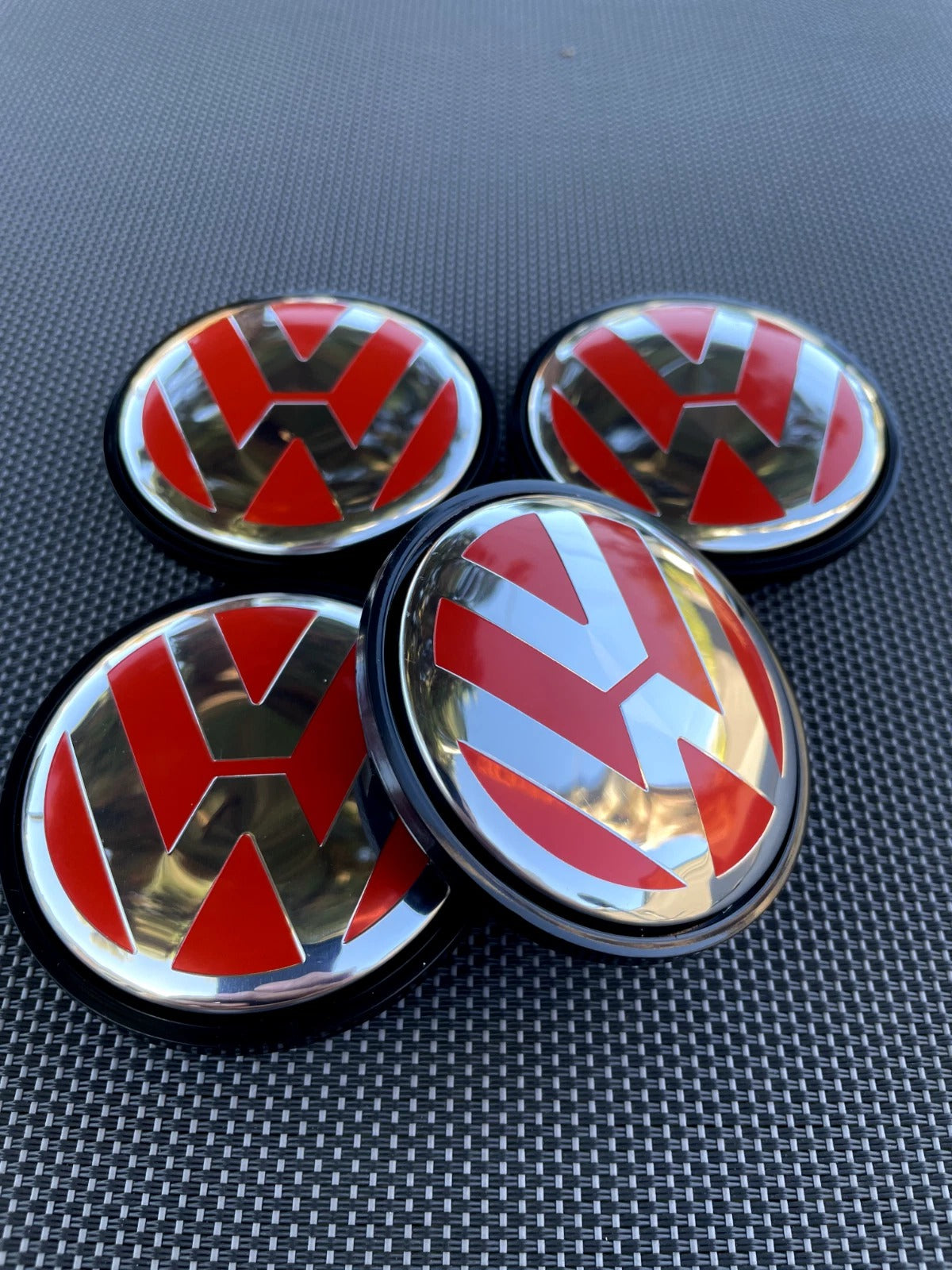 Volkswagen Wheel Center Caps Set of 4 – 56mm 60mm 62mm 65mm 70mm 75mm Replacement Hub Caps for VW Golf, Passat, Jetta, Tiguan, Polo & More