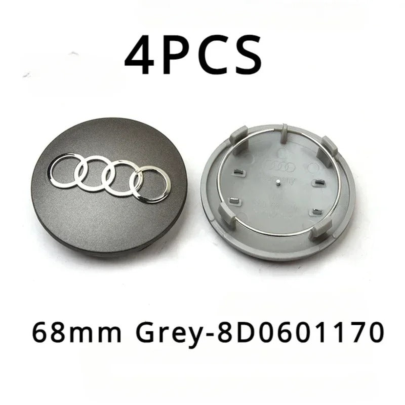 Audi Wheel Center Cap – OEM Style Logo Hub Badge 4-Piece Center Hub Badge Set
