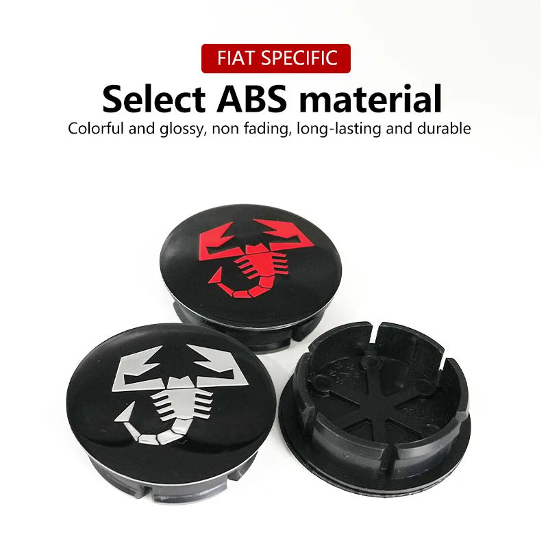 Fiat / Abarth Wheel Center Cap – OEM Style Hub Cap Badge (Set of 4 PCs)