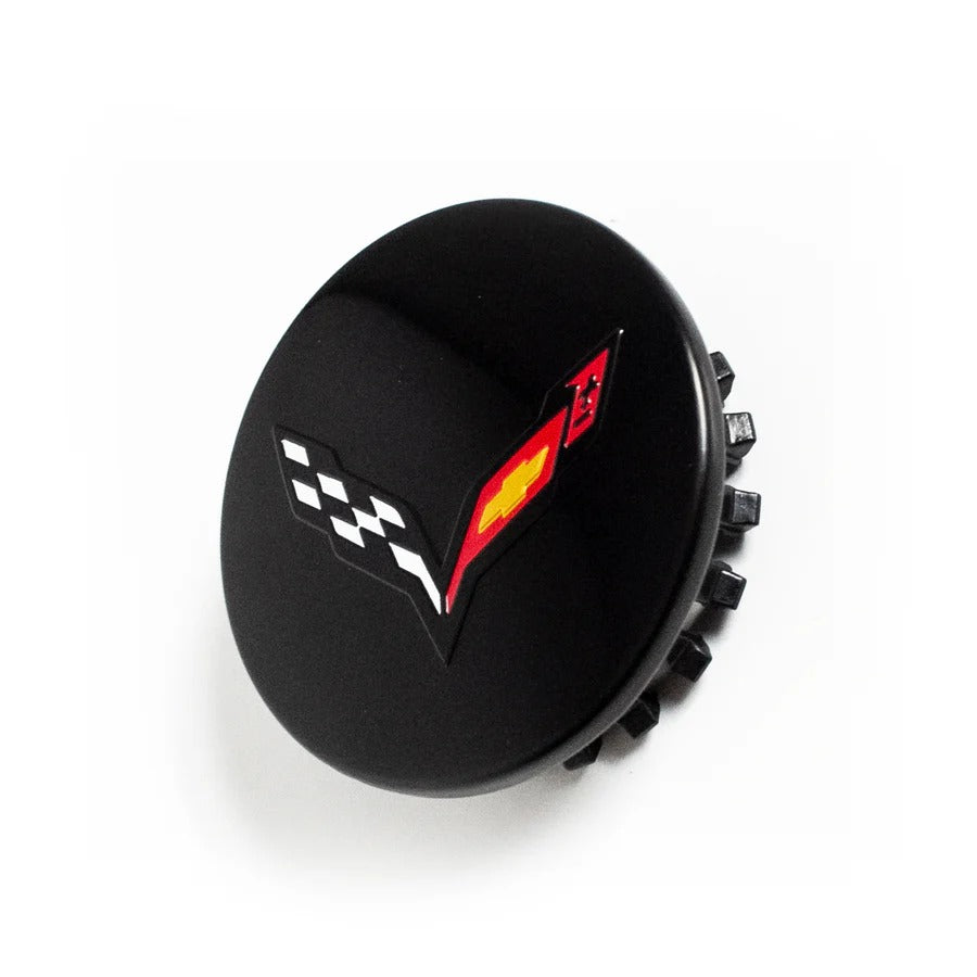 Chevrolet Corvette Crossed Flags Wheel Center Cap – Set of 4 PCS