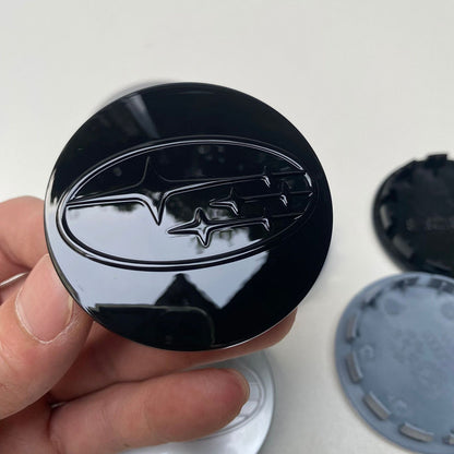 Subaru Wheel Center Caps Set of 4 – 60mm OEM Style Replacement Hub Caps for Subaru Alloy Wheels – Premium ABS Snap-On Rim Center Covers