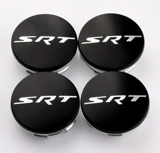 Dodge SRT Wheel Center Caps Set of 4 – 63mm OEM Style Replacement Hub Caps for Dodge SRT Alloy Wheels – Premium ABS Snap-On Rim Center Covers