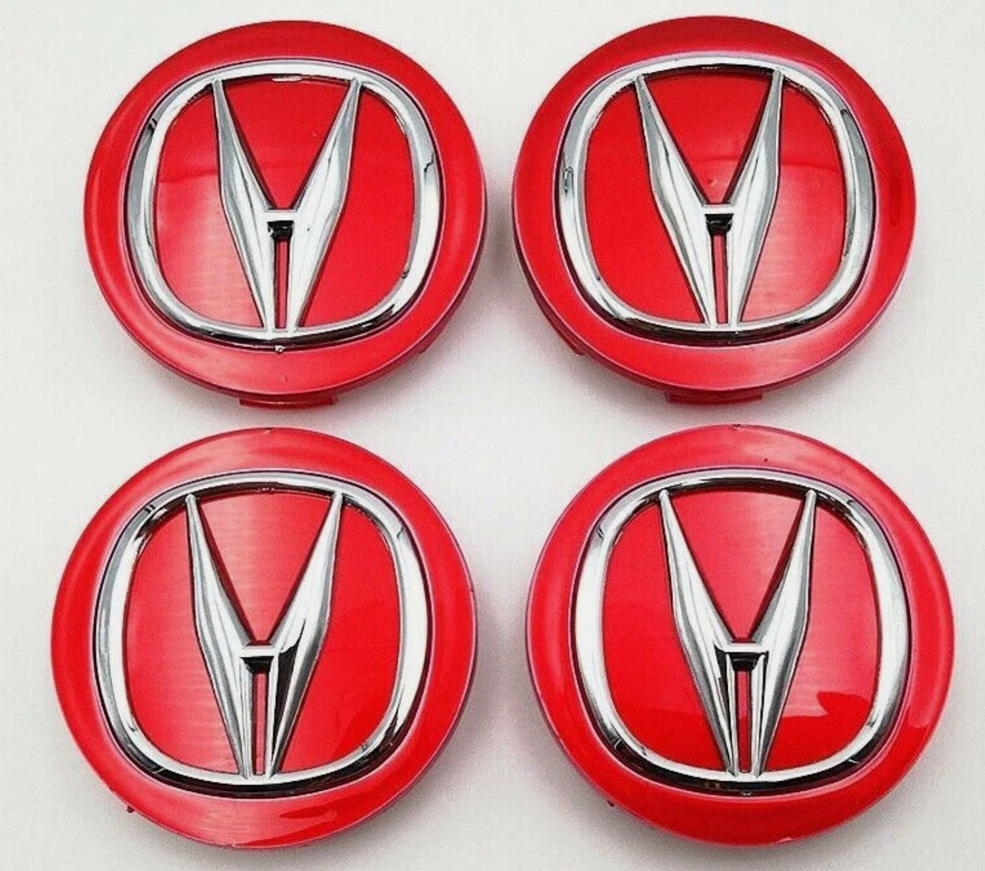 Acura Wheel Center Caps 69mm – Silver & Black OEM Style Hub Caps (Set of 4)
