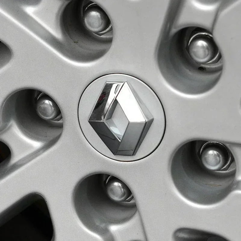 Renault Wheel Center Caps Set of 4 – 57mm & 60mm OEM Style Replacement Hub Caps for Renault Alloy Wheels – Premium ABS Rim Center Covers