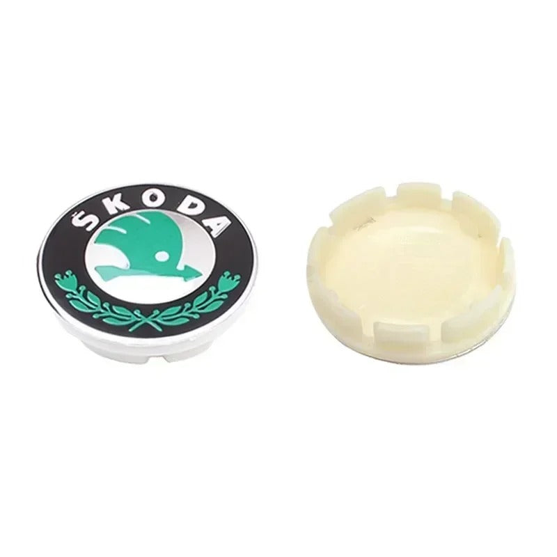 Skoda Wheel Center Caps Set of 4 – 56mm & 65mm OEM Style Replacement Hub Caps for Skoda Alloy Wheels – Premium ABS Rim Center Covers