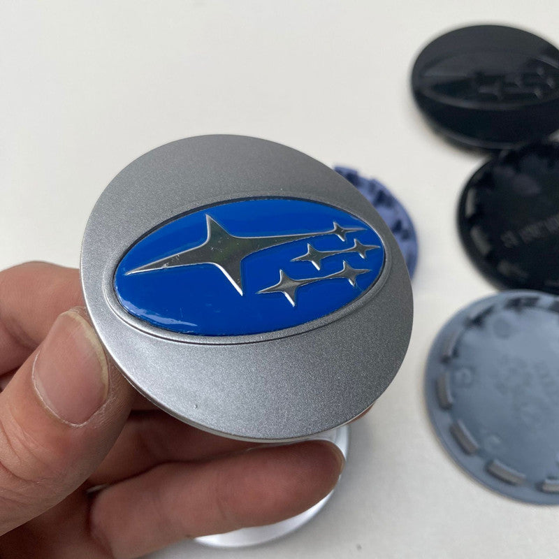 Subaru Wheel Center Caps Set of 4 – 60mm OEM Style Replacement Hub Caps for Subaru Alloy Wheels – Premium ABS Snap-On Rim Center Covers