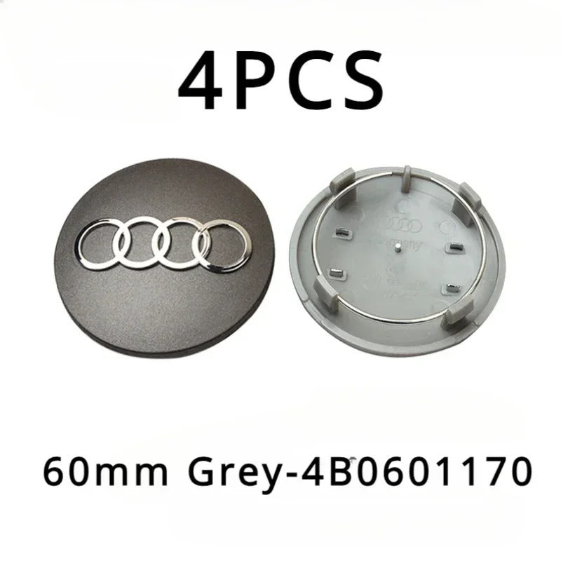 Audi Wheel Center Cap – OEM Style Logo Hub Badge 4-Piece Center Hub Badge Set