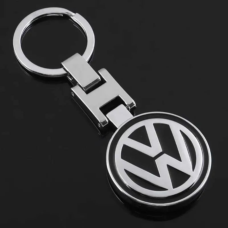 VW Metal Keychain – Premium Volkswagen Logo Key Ring | Black, Blue & Red | Zinc Alloy Car Keychain | 90×34mm | 45g