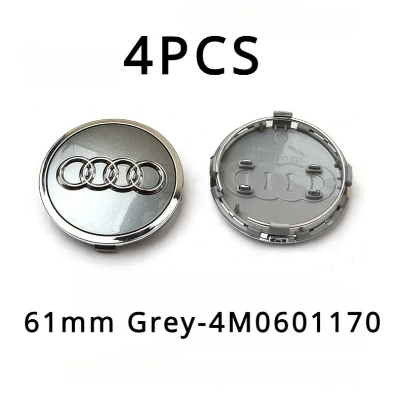 Audi Wheel Center Cap – OEM Style Logo Hub Badge 4-Piece Center Hub Badge Set