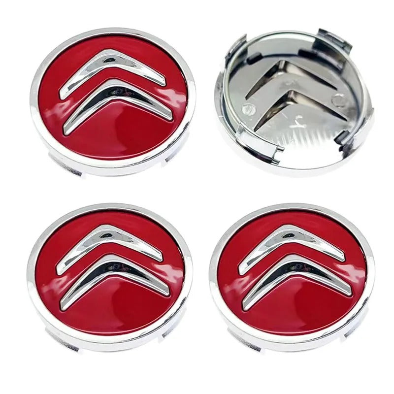 Citroën Wheel Center Cap – Set of 4 PCS (Black / Silver / Red)