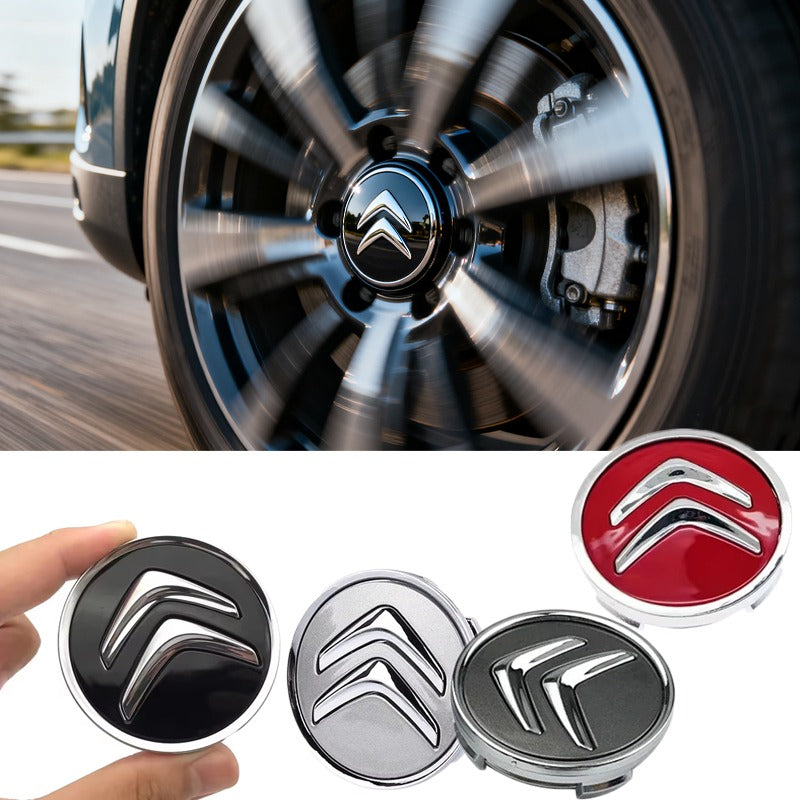 Citroën Wheel Center Cap – Set of 4 PCS (Black / Silver / Red)
