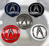 Acura Wheel Center Caps 69mm – Silver & Black OEM Style Hub Caps (Set of 4)