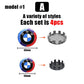 BMW Wheel Center Cap – Black & Chrome 4-Piece Center Hub Badge Set