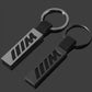BMW ///M Leather & Metal Keychain – Premium Car Key Ring in Silver & Black – Luxury BMW M Key Holder