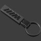 BMW ///M Leather & Metal Keychain – Premium Car Key Ring in Silver & Black – Luxury BMW M Key Holder