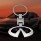 Infiniti Chrome Metal Keychain – Premium Infiniti Logo Key Ring | Zinc Alloy Car Keychain | 90×34mm | 38g