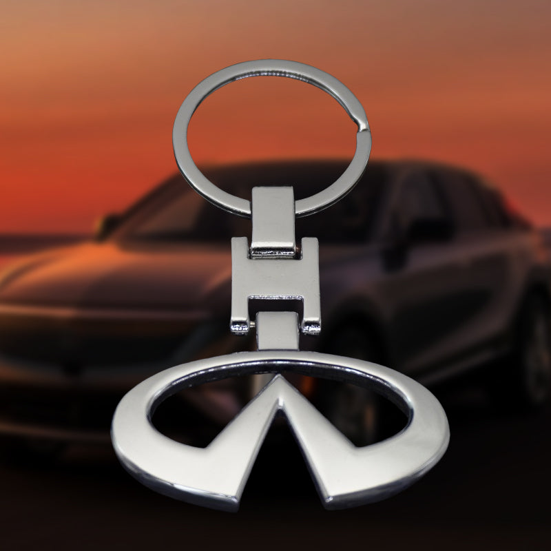 Infiniti Chrome Metal Keychain – Premium Infiniti Logo Key Ring | Zinc Alloy Car Keychain | 90×34mm | 38g