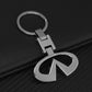 Infiniti Chrome Metal Keychain – Premium Infiniti Logo Key Ring | Zinc Alloy Car Keychain | 90×34mm | 38g