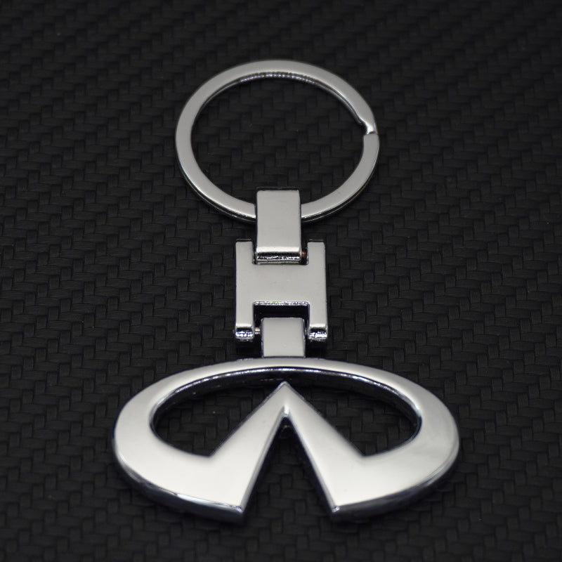 Infiniti Chrome Metal Keychain – Premium Infiniti Logo Key Ring | Zinc Alloy Car Keychain | 90×34mm | 38g