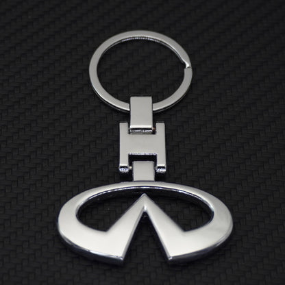 Infiniti Chrome Metal Keychain – Premium Infiniti Logo Key Ring | Zinc Alloy Car Keychain | 90×34mm | 38g