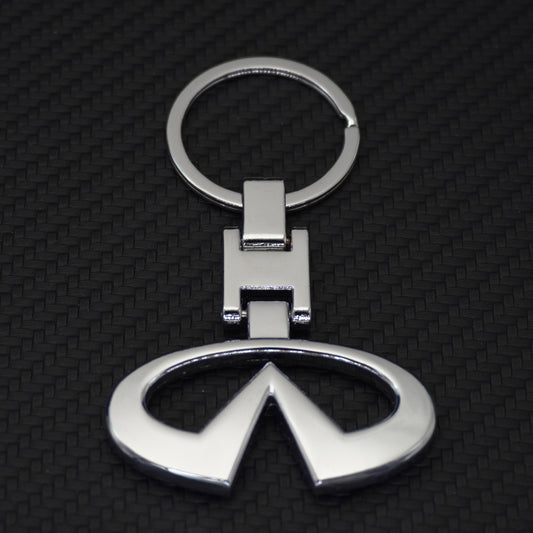Infiniti Chrome Metal Keychain – Premium Infiniti Logo Key Ring | Zinc Alloy Car Keychain | 90×34mm | 38g