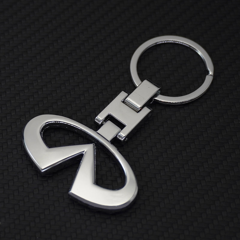 Infiniti Chrome Metal Keychain – Premium Infiniti Logo Key Ring | Zinc Alloy Car Keychain | 90×34mm | 38g