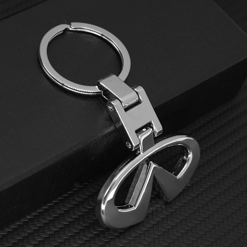 Infiniti Chrome Metal Keychain – Premium Infiniti Logo Key Ring | Zinc Alloy Car Keychain | 90×34mm | 38g