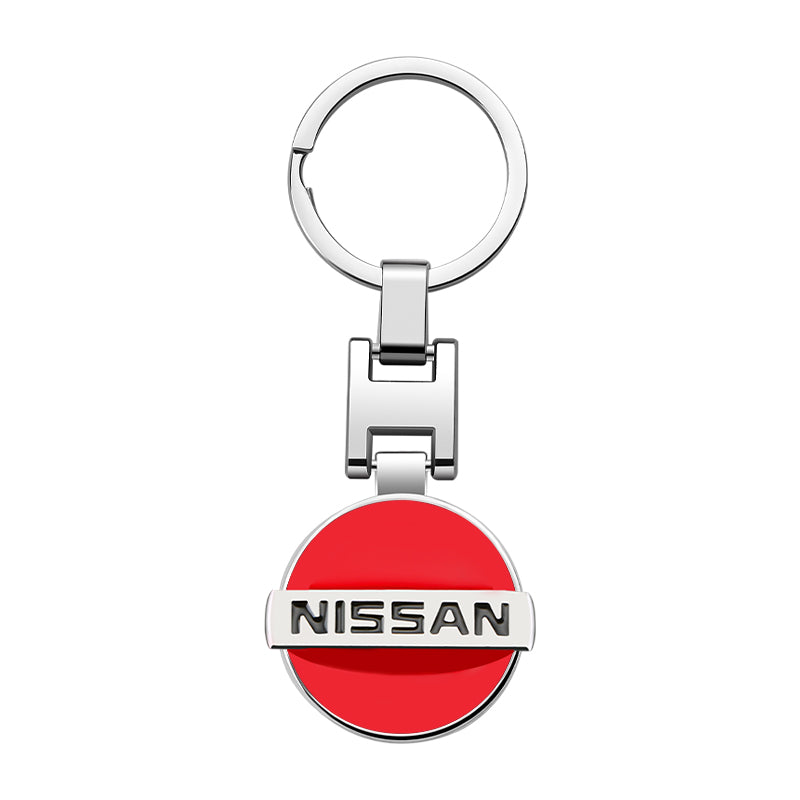 Nissan Metal Keychain – Premium Car Key Ring Key Holder for Altima, Sentra, Rogue, Patrol, Navara & GT-R | Red | 89×36mm