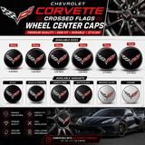 Chevrolet Corvette Crossed Flags Wheel Center Cap – Set of 4 PCS