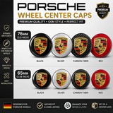 Porsche Wheel Center Caps Set of 4 – 76mm & 65mm OEM Style Replacement Hub Caps for Porsche Alloy Wheels – Premium ABS Rim Center Covers